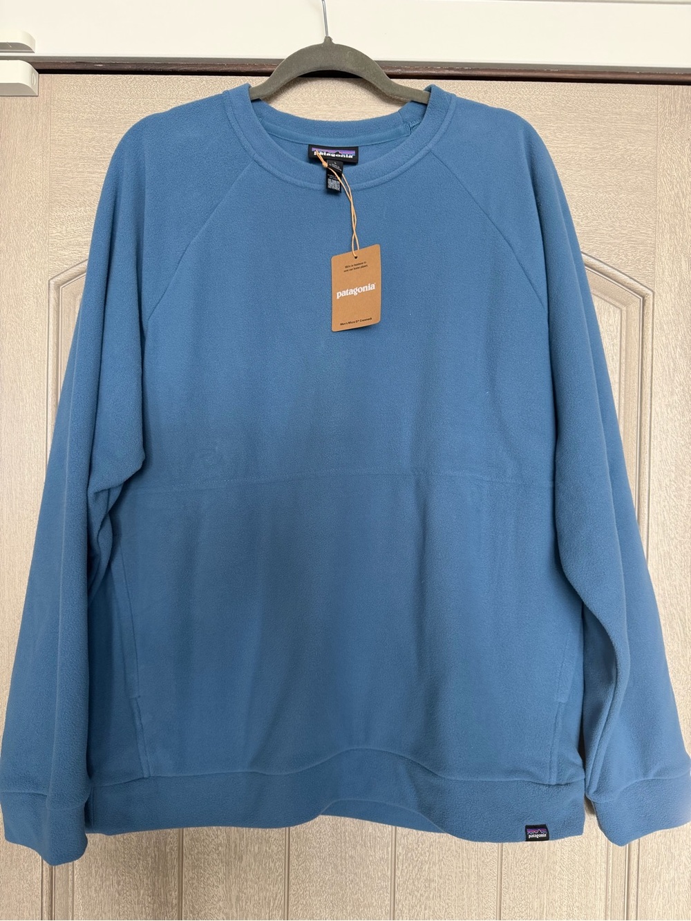 NWT Patagonia M’s micro d crewneck “still blue” large sweatshirt pullover
